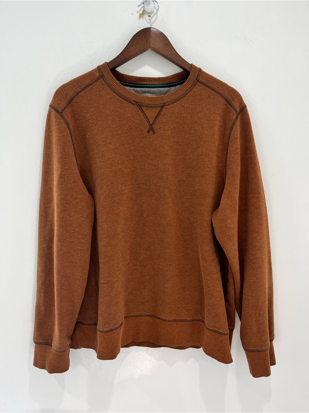 G.H. BASS Men's Crewneck Sweatshirt in Burnt Orange